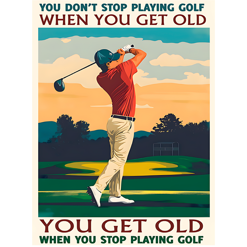Poster deporte jugando al golf - TenVinilo