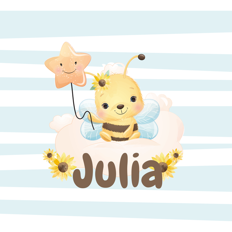 Poster con nombre personaje de abeja linda - TenVinilo