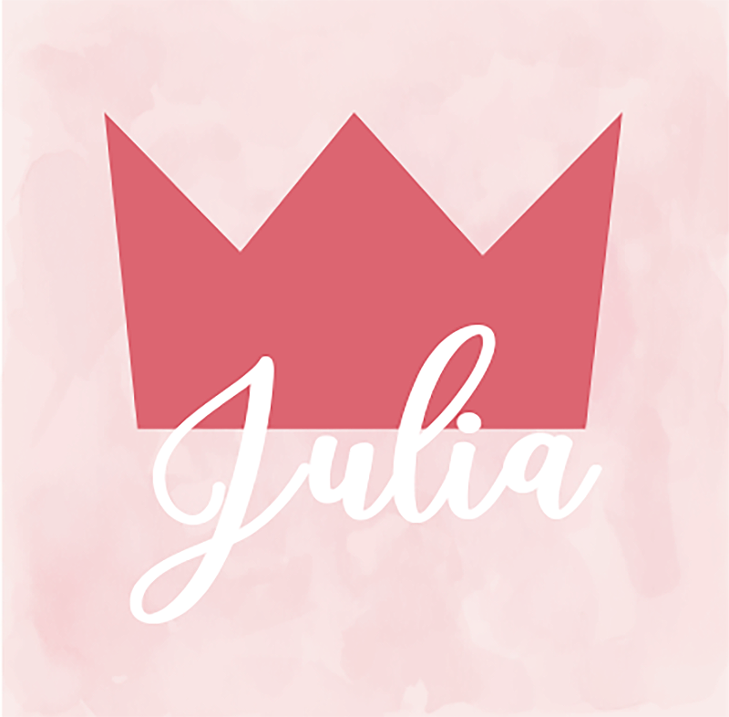 Poster con nombre personalización corona julia - TenVinilo