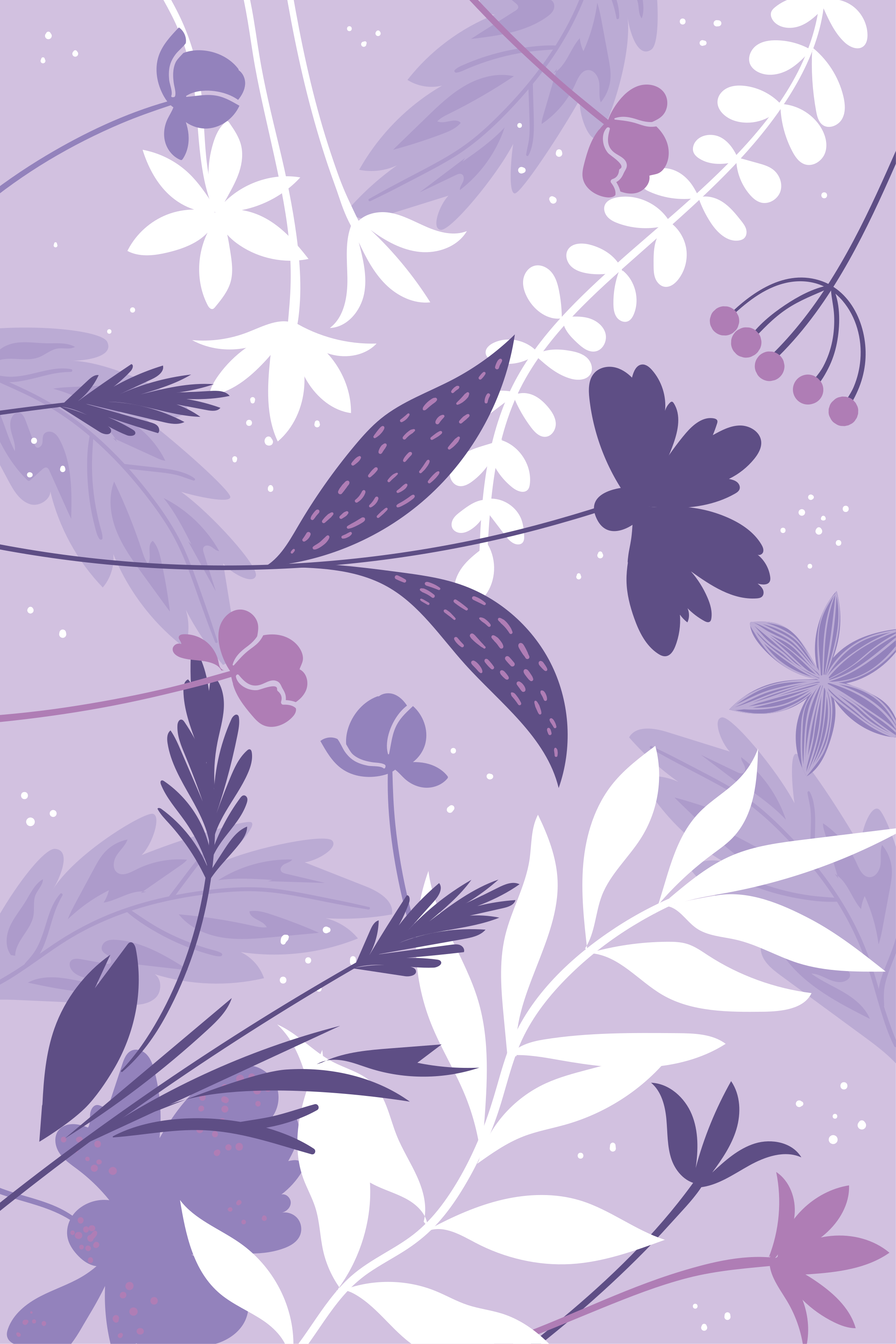 Poster plantas flores moradas - TenVinilo