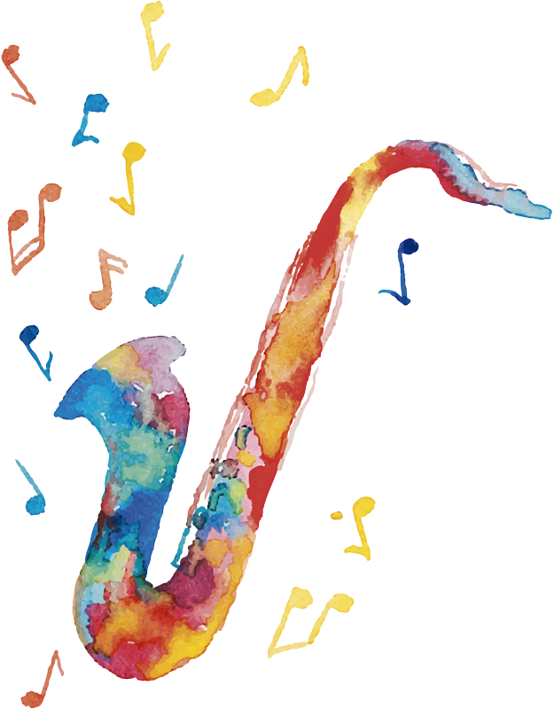 Poster musicales saxofón multicolor - TenVinilo