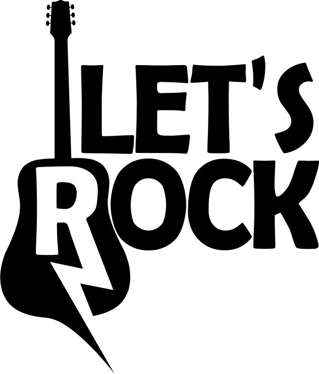 Poster musicales guitarra de rock y texto - TenVinilo