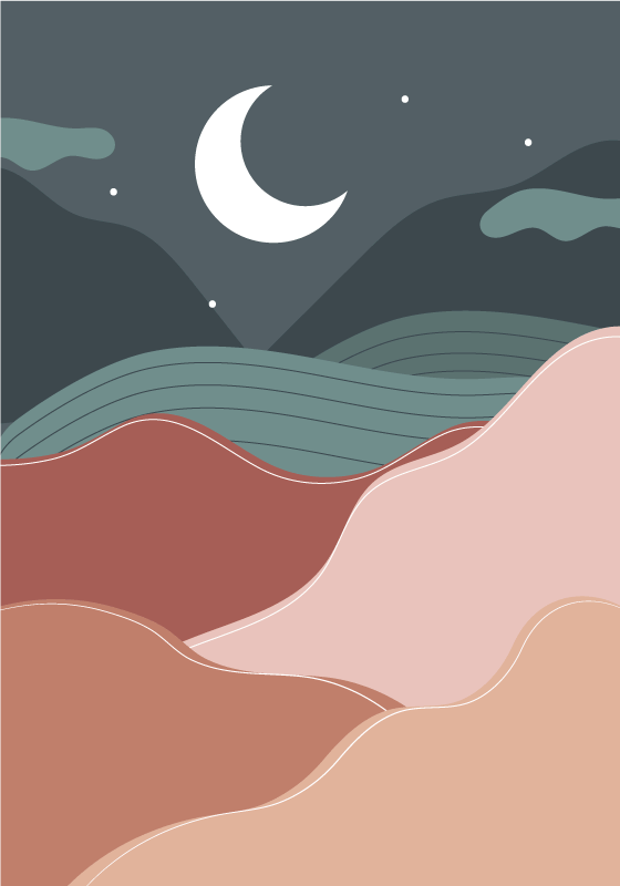 Poster paisajes noche boho - TenVinilo