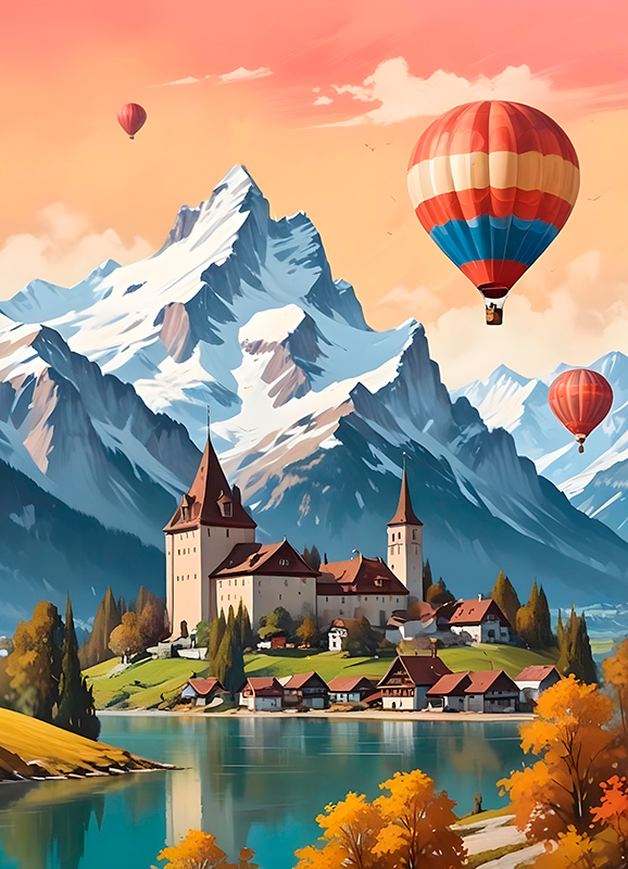 Poster paisajes chateau d'oex - TenVinilo