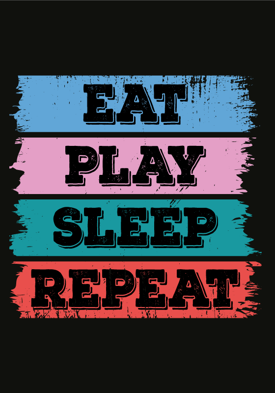 Poster juvenil juego come duerme - TenVinilo