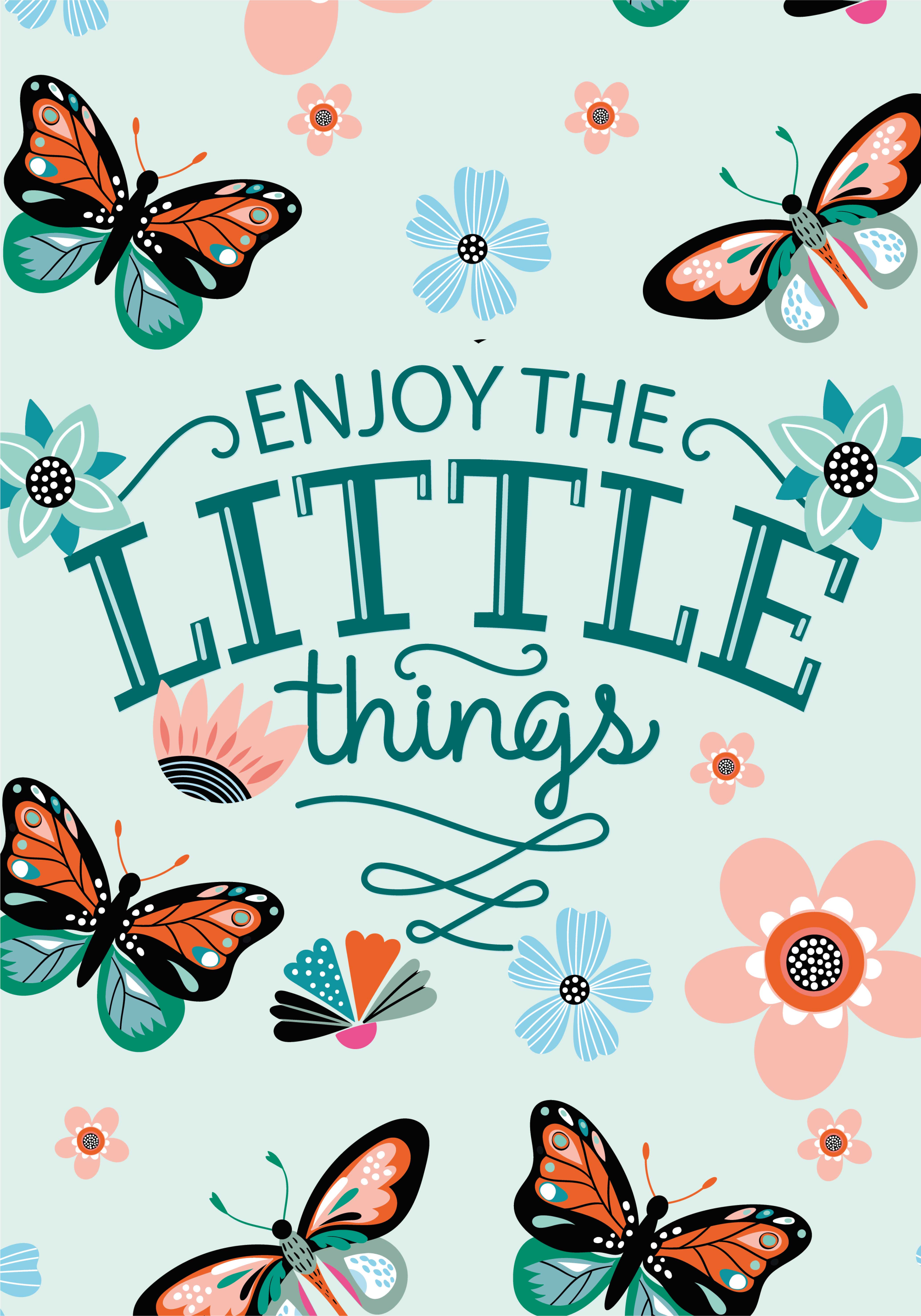 Poster de flores disfruta de las pequeñas cosas - TenVinilo