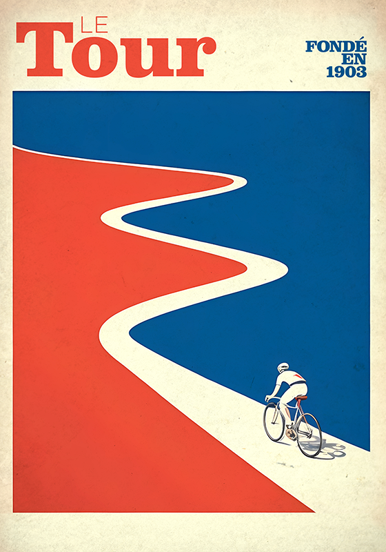 Poster ciclismo vintage "recorrido" - TenVinilo