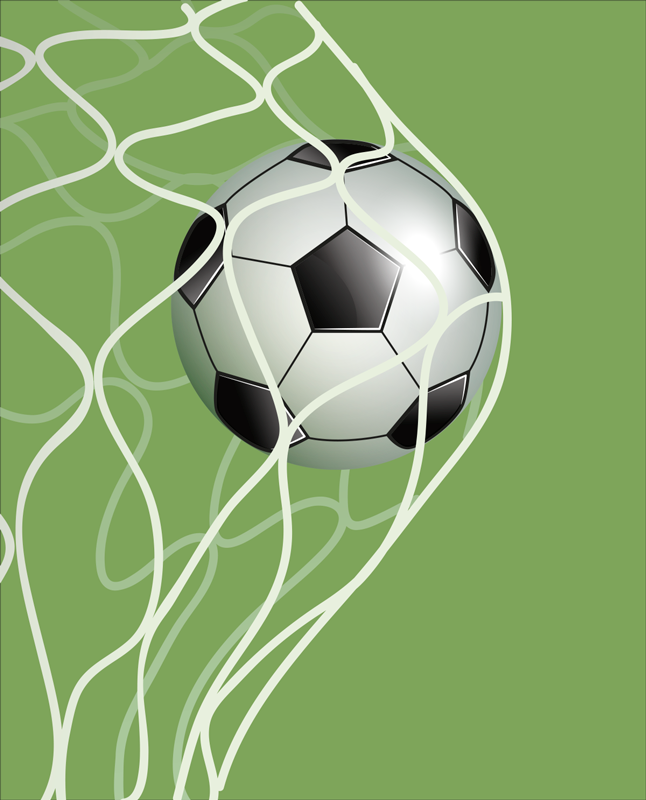 Poster fútbol balón en movimiento en la portería - TenVinilo