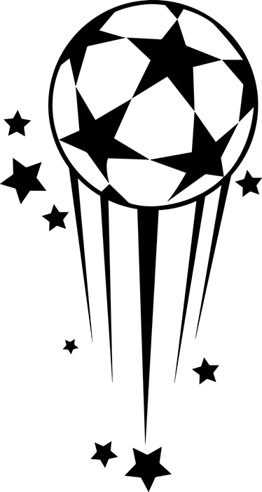Poster fútbol vinilo decorativo balón fútbol estrellas - TenVinilo