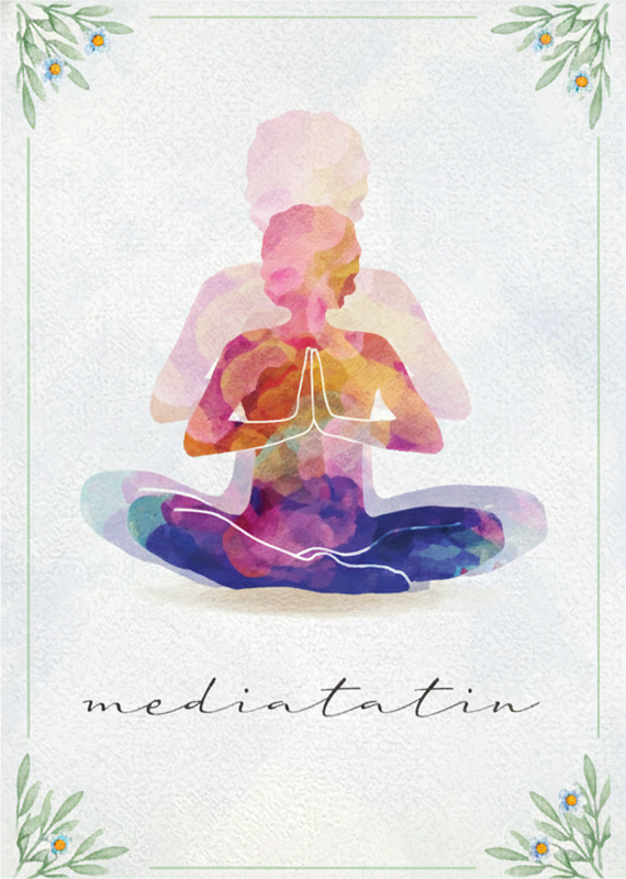 Poster zen silueta de meditación - TenVinilo