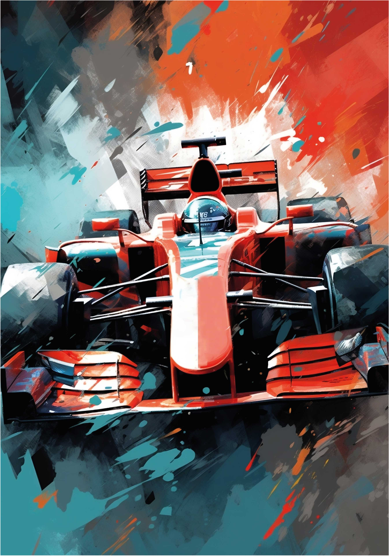 Poster F1 coche rojo - TenVinilo