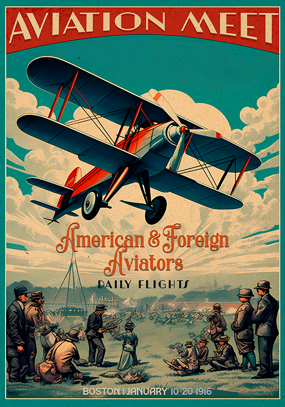 Poster vintage encuentro de aviación - TenVinilo