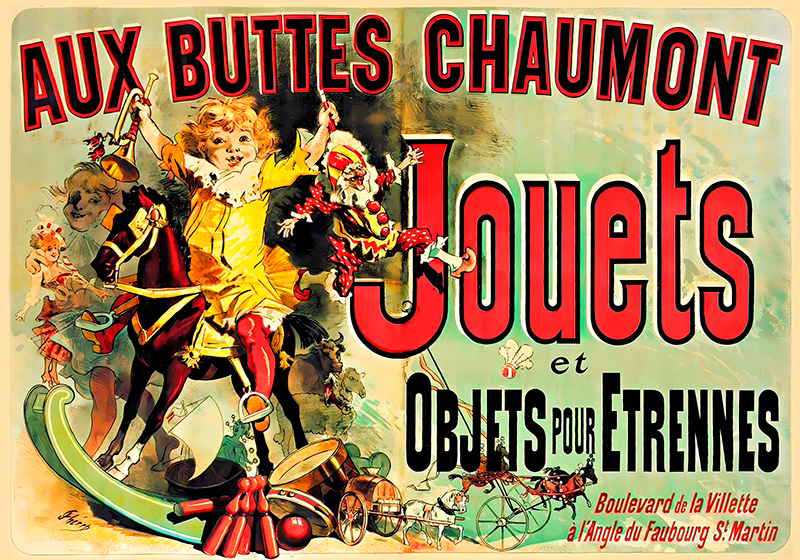 Poster vintage aux buttes chaumont jouets - TenVinilo