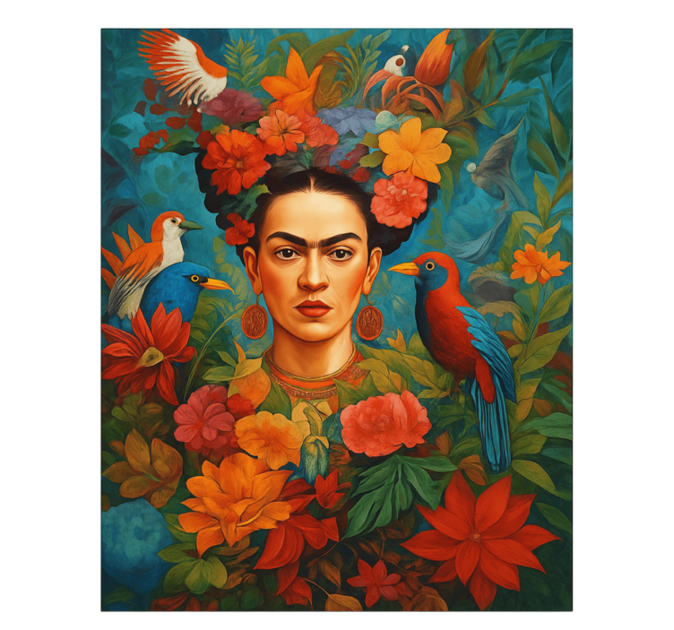 Cuadro artístico frida kahlo, aves exóticas - TenVinilo