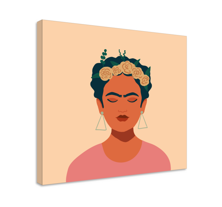 Cuadro de personas retrato inspirado en frida - TenVinilo