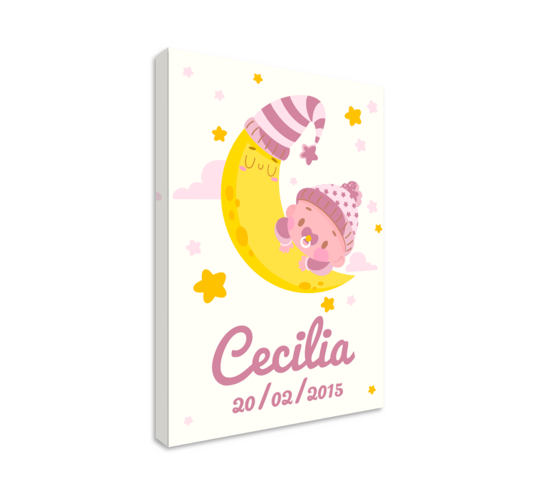 Cuadro para bebés abrazo de luna feliz - TenVinilo