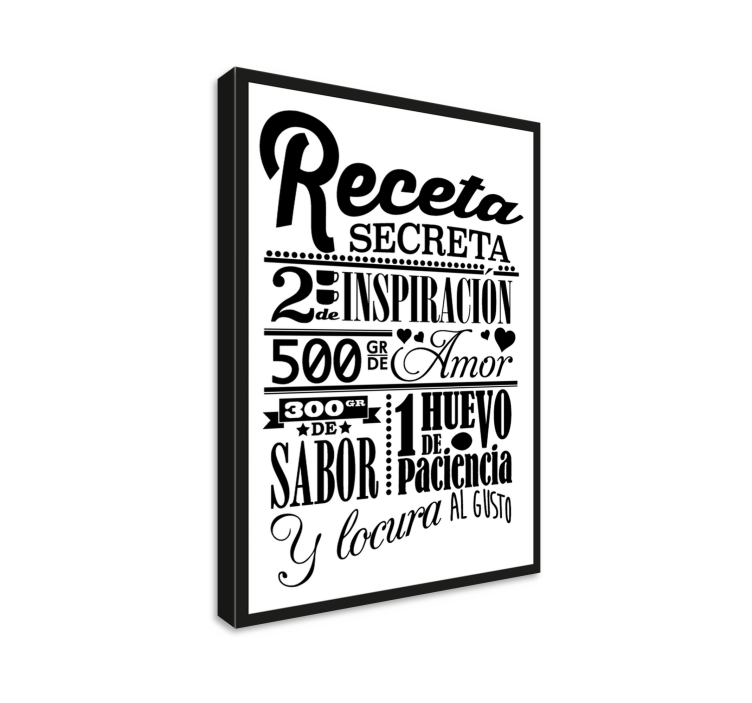 Cuadro para cocina Receta secreta - TenVinilo