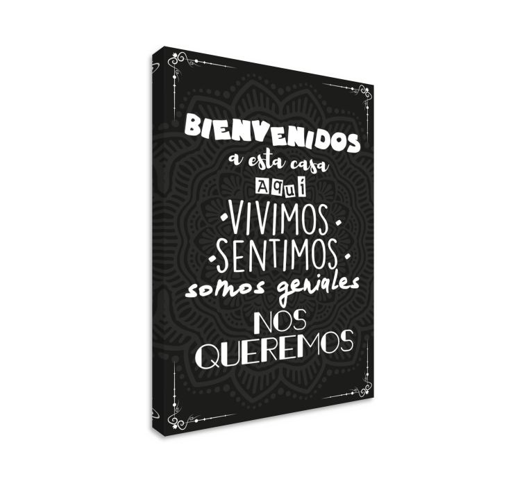 Cuadro entrada bienvenido a casa en español - TenVinilo
