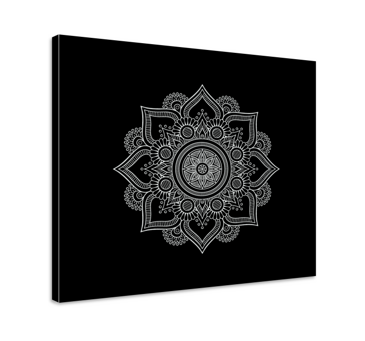 Cuadro mandala En blanco y negro - TenVinilo