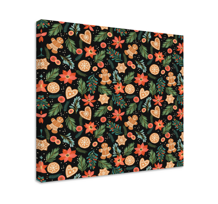 Cuadro animales patrones navideños de jengibre - TenVinilo