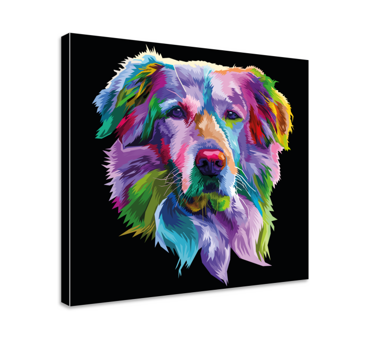Cuadro perro Cara de mascota colorida - TenVinilo