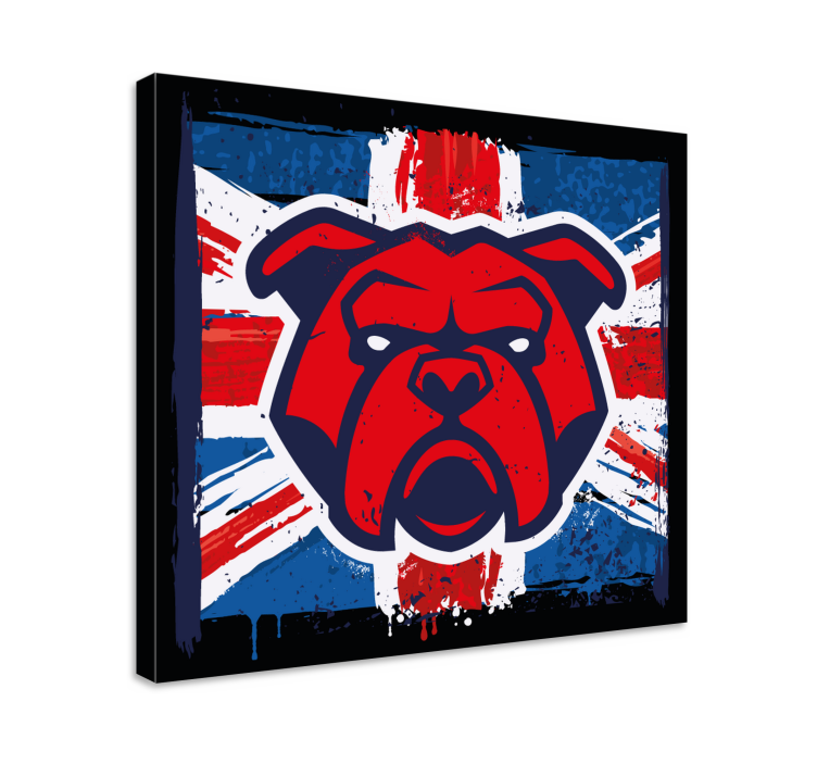 Cuadro de perro bulldog bandera británica - TenVinilo