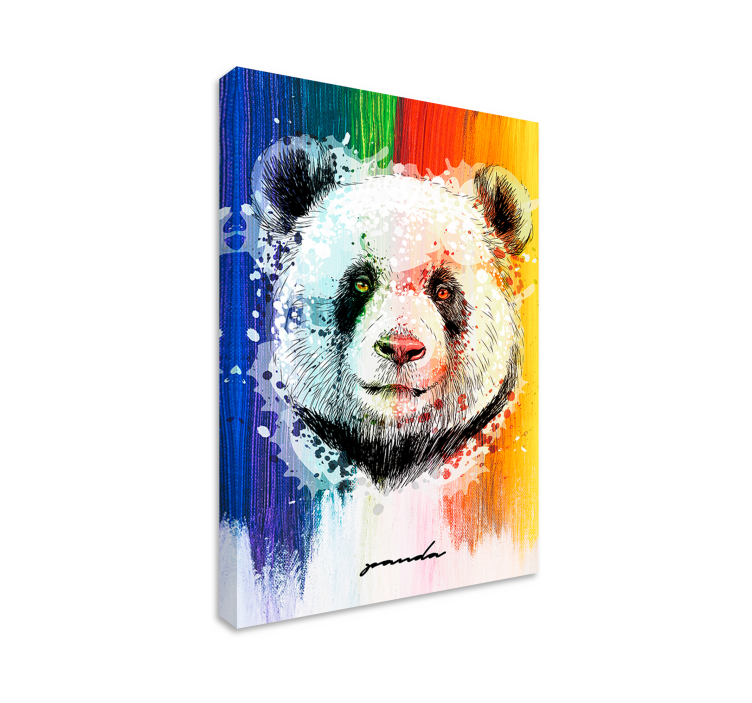 Cuadro animales retrato de panda colorido - TenVinilo