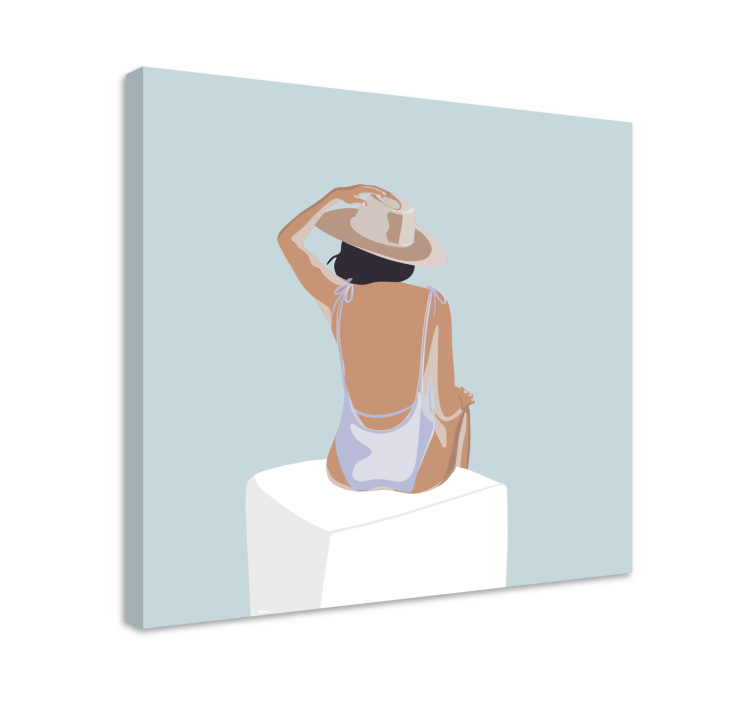 Cuadro para dormitorio Chica de moda estilo minimalista - TenVinilo