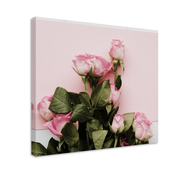 Cuadro de flores arreglo de rosas rosas - TenVinilo