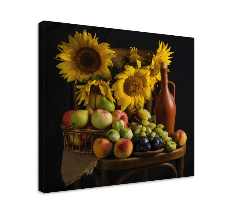 Cuadro de flores girasoles y frutas - TenVinilo