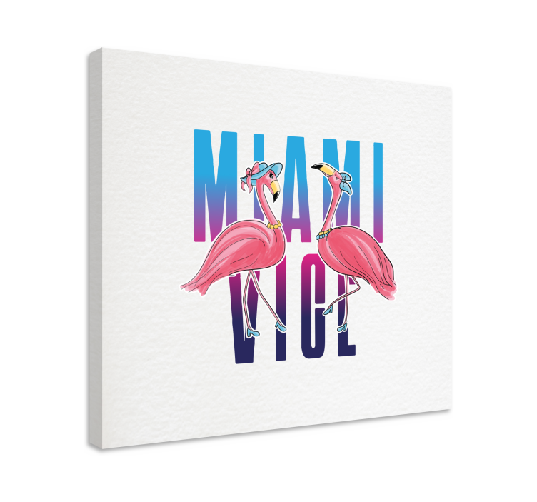 Cuadro animales Miami vice flamingo design - TenVinilo