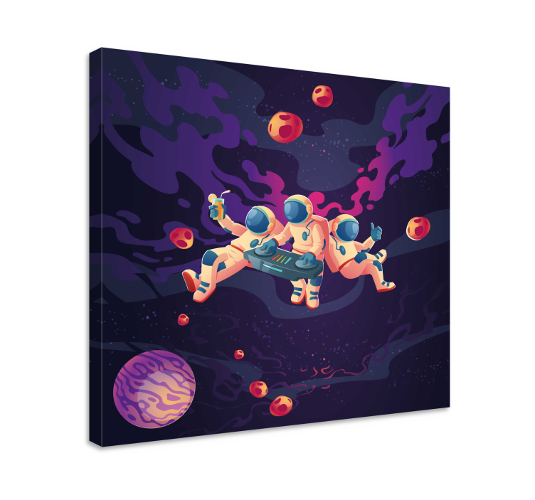 Cuadro decorativo videojuego astronautas jugando juntos - TenVinilo