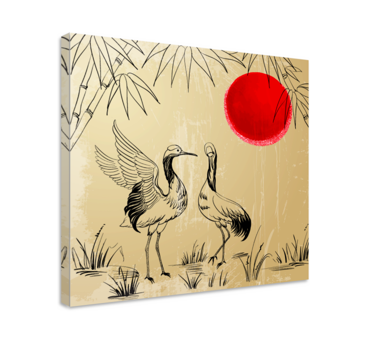 Cuadro de mandala grúas y sol - TenVinilo