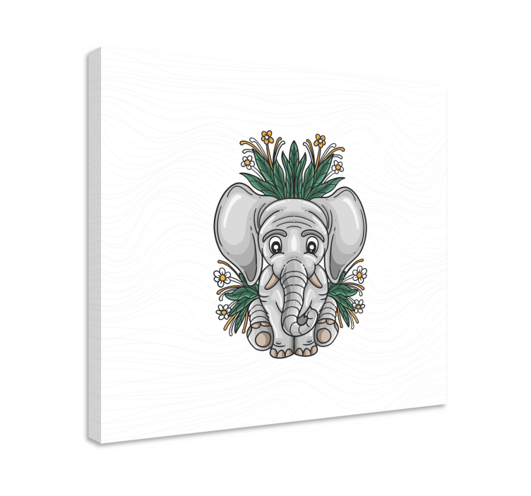 Cuadro de elefantes diseño de elefante juguetón - TenVinilo