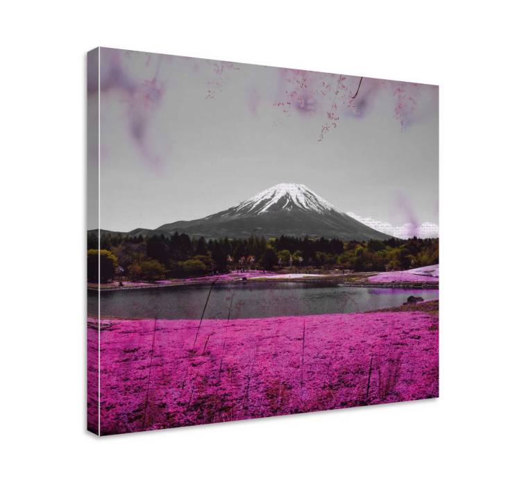 Cuadro paisajes reflexión del monte fuji - TenVinilo
