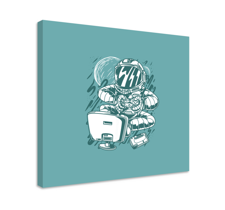 Cuadro decorativo videojuego diversión de astronauta - TenVinilo