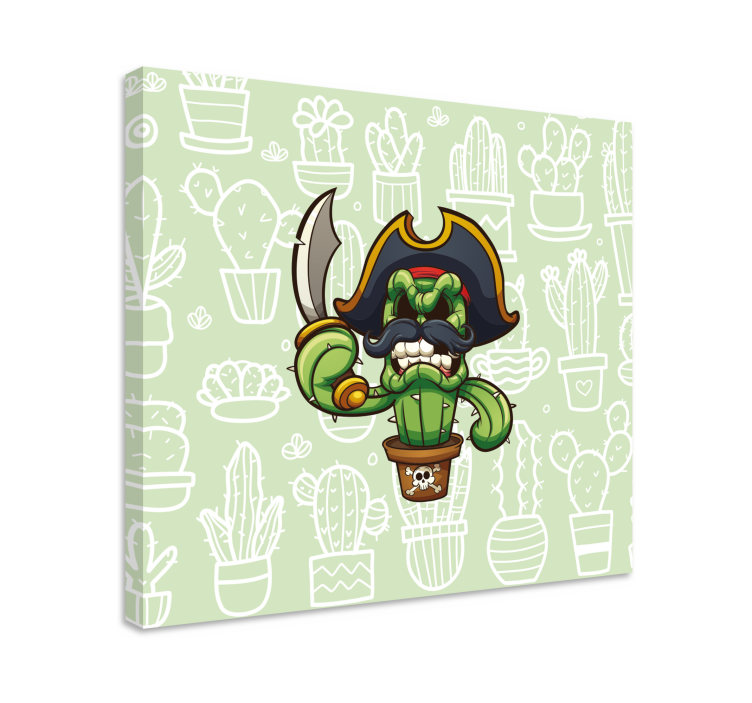 Cuadro de perro personaje pirata cactus - TenVinilo