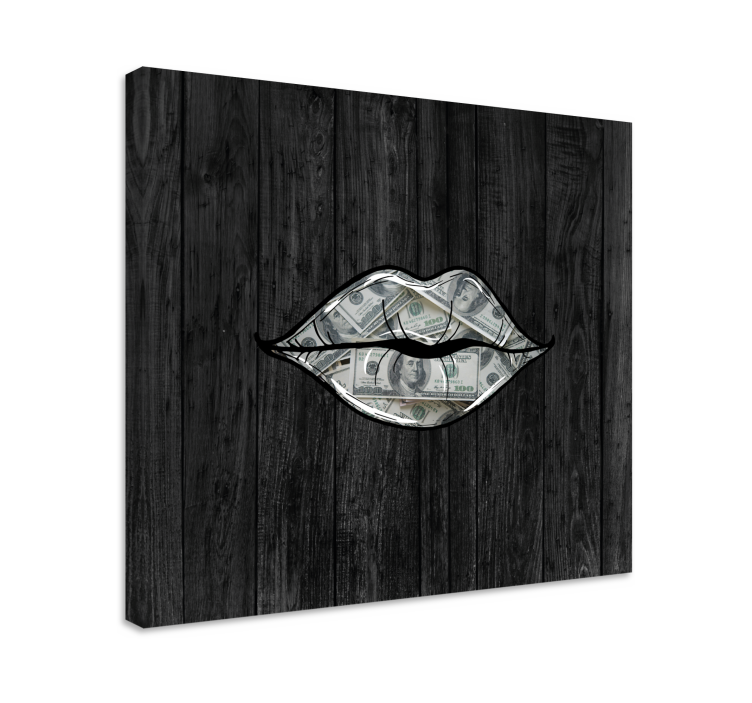 Cuadro ornamental labios con dinero - TenVinilo