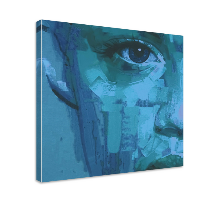 Cuadro de personas detalle del ojo azul - TenVinilo