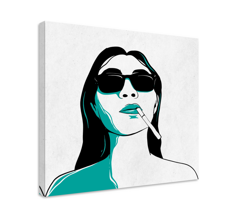 Cuadro de personas mujer chic fumando - TenVinilo