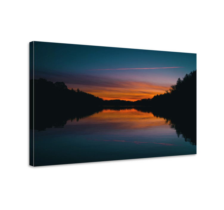 Cuadro paisajes reflejo de un atardecer sereno - TenVinilo
