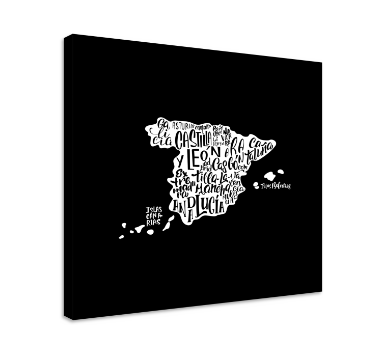 Cuadro mapa tipografía creativa del mundo - TenVinilo