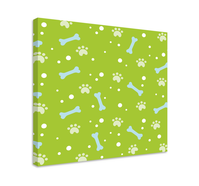 Cuadro de perro con patrón de huellas de patas - TenVinilo