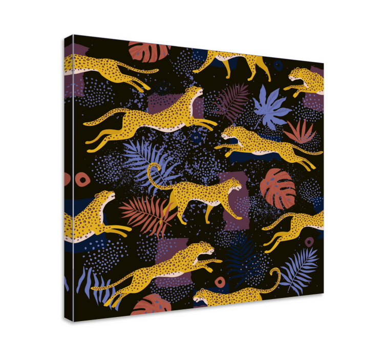 Cuadro de perro perros amarillos saltarines - TenVinilo