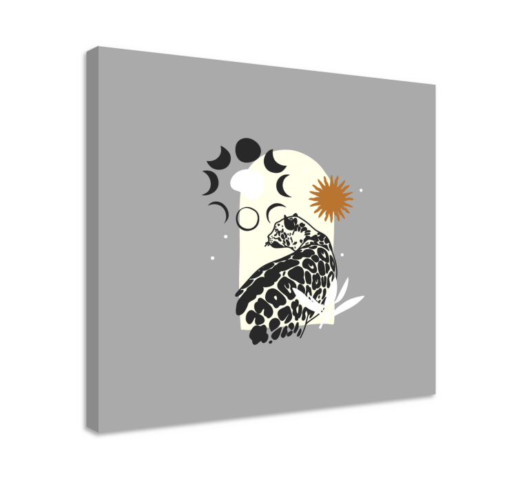 Cuadro de elefantes jaguar y elementos celestiales - TenVinilo