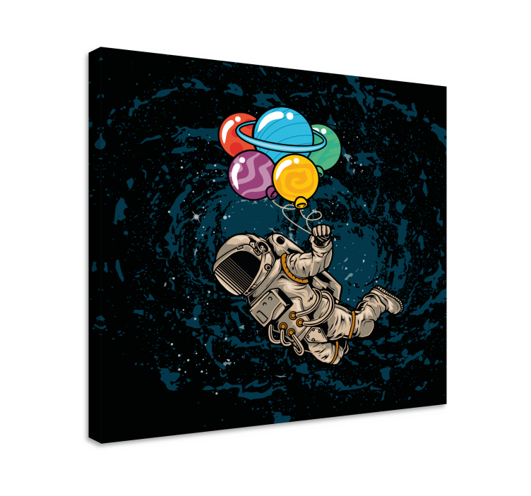 Cuadro decorativo videojuego astronauta con globos - TenVinilo