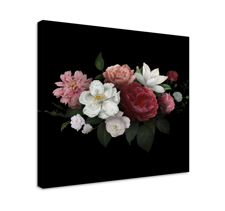 Cuadro de flores arreglo floral dramático - TenVinilo