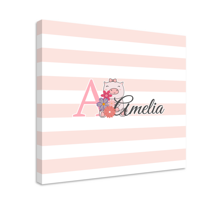 Cuadro para bebés cerdito juguetón - TenVinilo