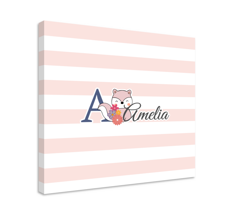 Cuadro para bebés personalización zorro adorable - TenVinilo