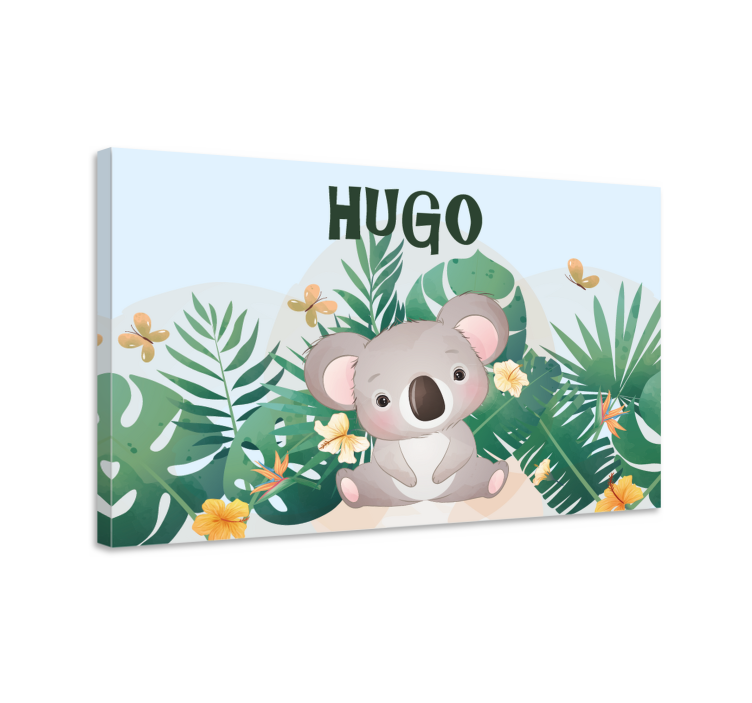 Pintura habitación bebé Lindo koala para niño con nombre - TenVinilo
